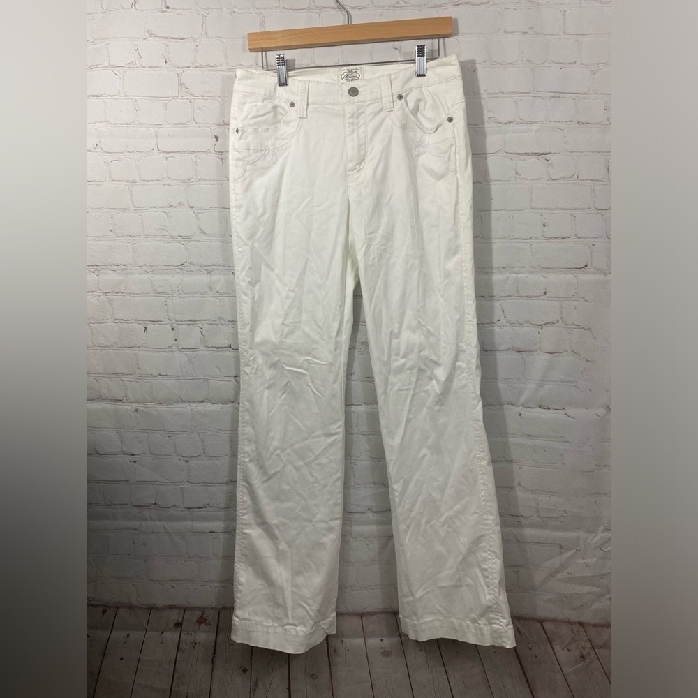 White House Black Market Blanc White Pants Womens Size 8 Tall 4 Pockets Stretchy
